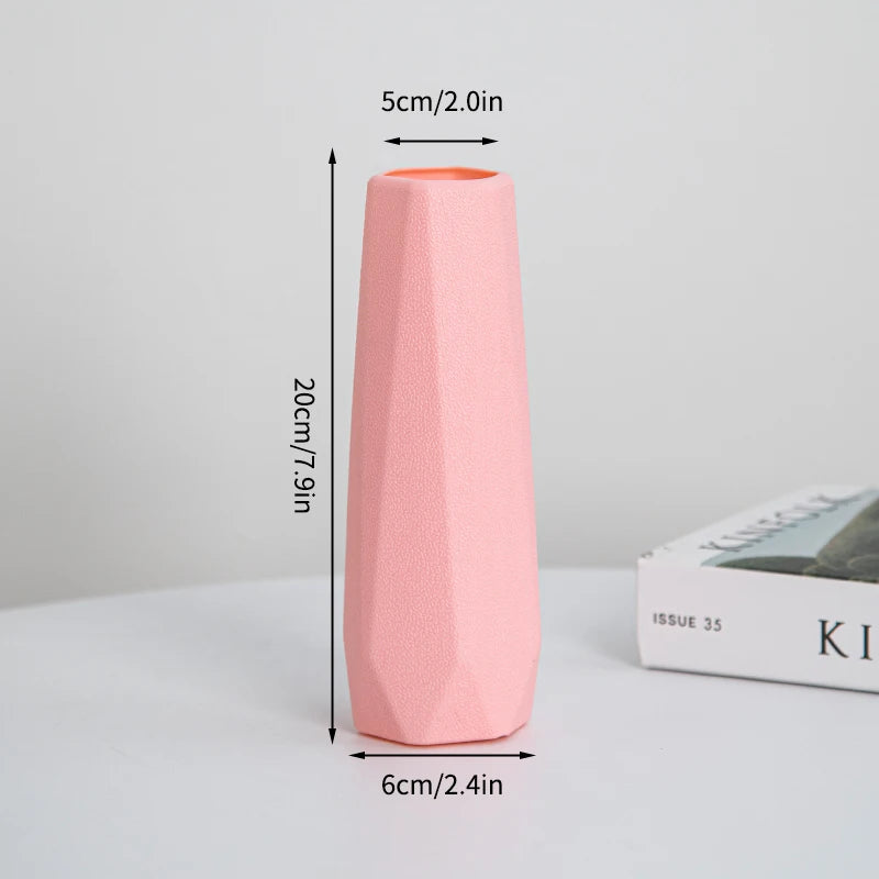 Vase Moderne Minimaliste en Plastique Imitation Céramique