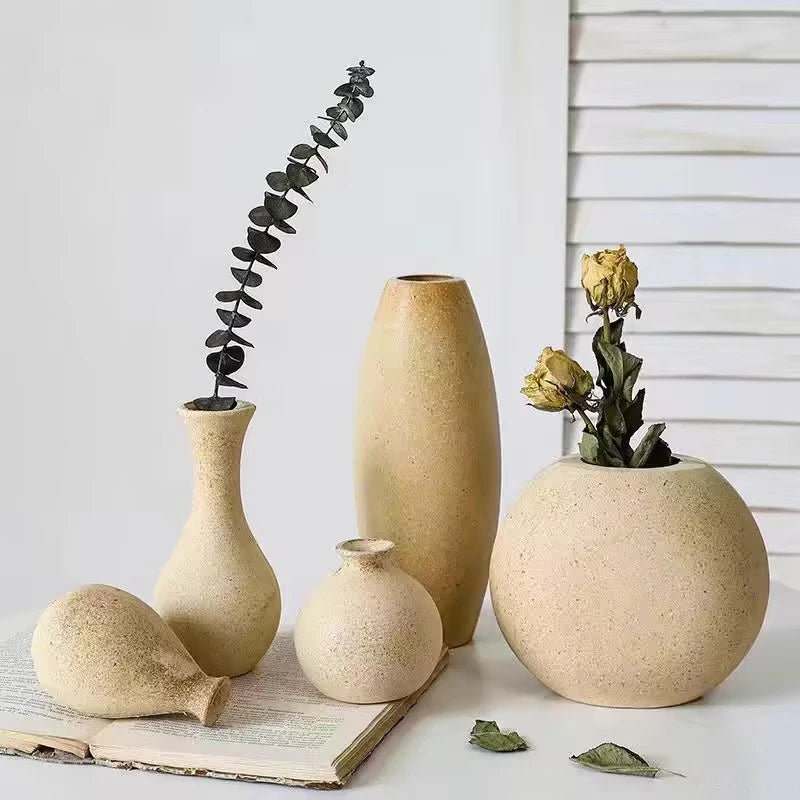 Vase Rétro Européen en Bois