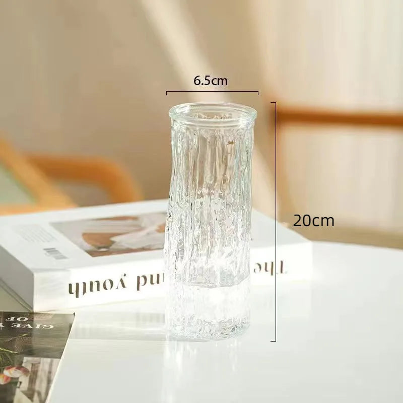 Vase Glacier Moderne en Verre Transparent