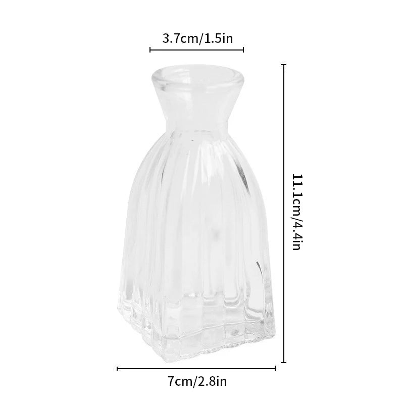 Vases en Verre Transparent Nervuré Moderne