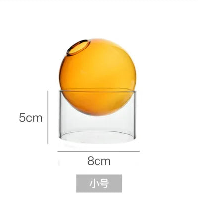 Vases Hydroponique Ronds en Verre Borosilicate