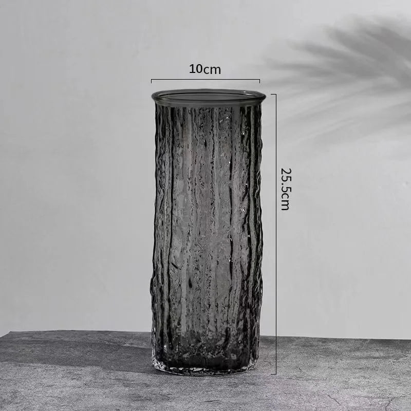 Vase Glacier Moderne en Verre Transparent