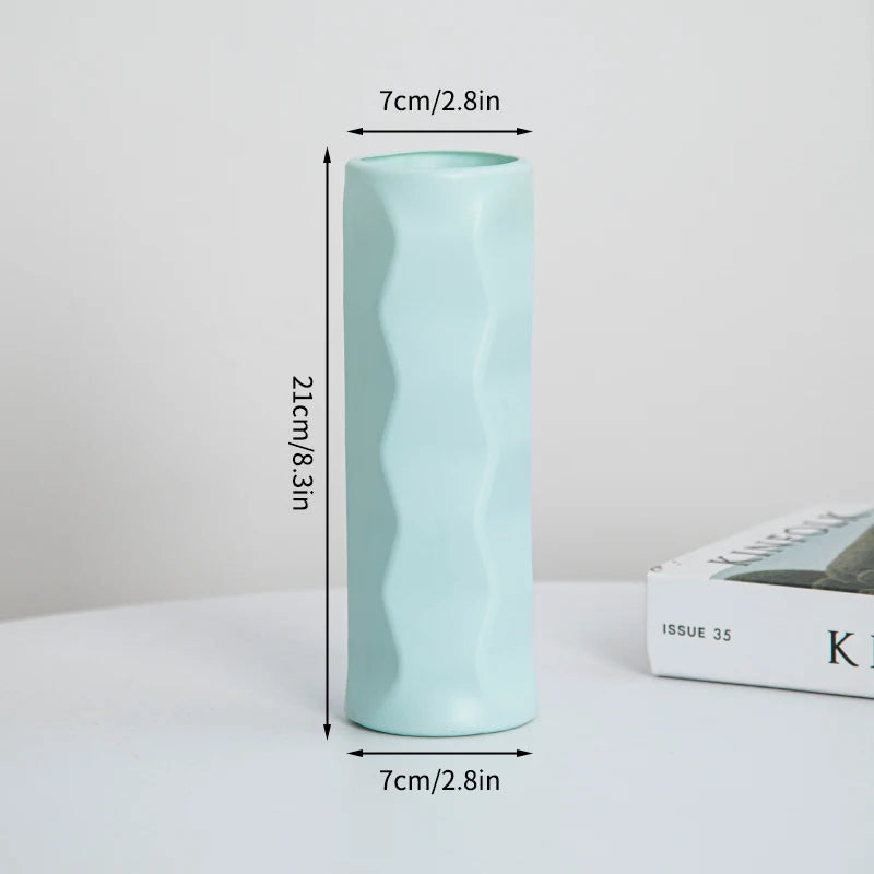 Vase Moderne Minimaliste en Plastique Imitation Céramique