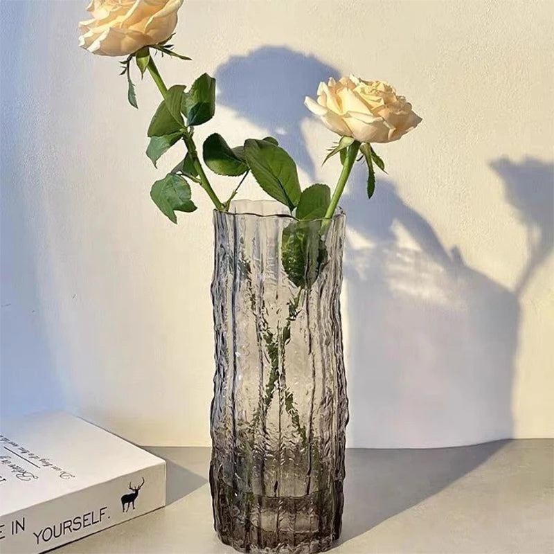 Vase Glacier Moderne en Verre Transparent