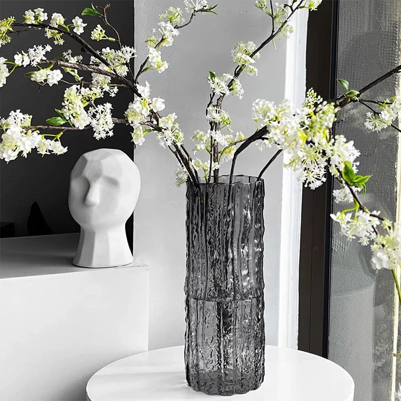 Vase Glacier Moderne en Verre Transparent