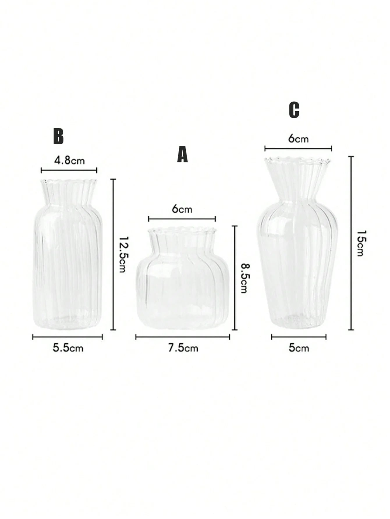 Petit Vases Émaillé Hydroponique en Verre