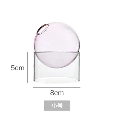 Vases Hydroponique Ronds en Verre Borosilicate