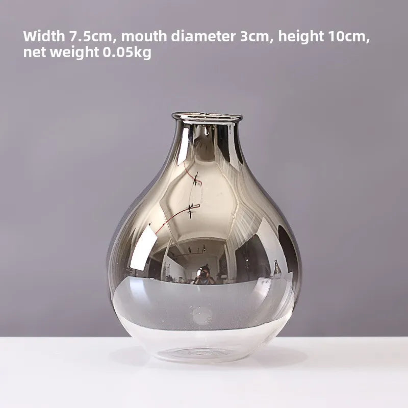 Vase Argent Nordique en Verre