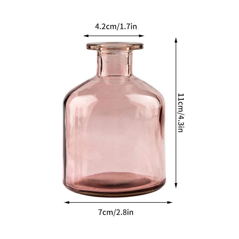 Vases en Verre Transparent Nervuré Moderne