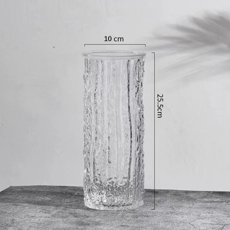 Vase Glacier Moderne en Verre Transparent