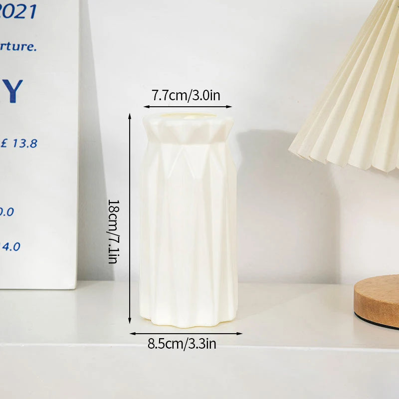 Vase Moderne Minimaliste en Plastique Imitation Céramique