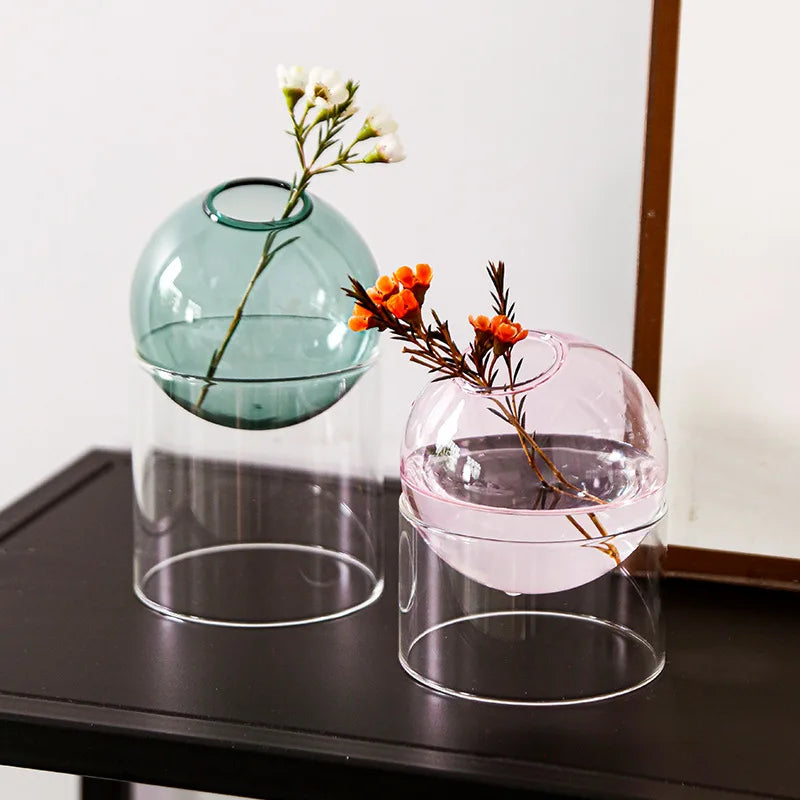 Vases Hydroponique Ronds en Verre Borosilicate