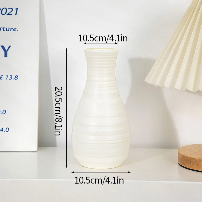 Vase Moderne Minimaliste en Plastique Imitation Céramique