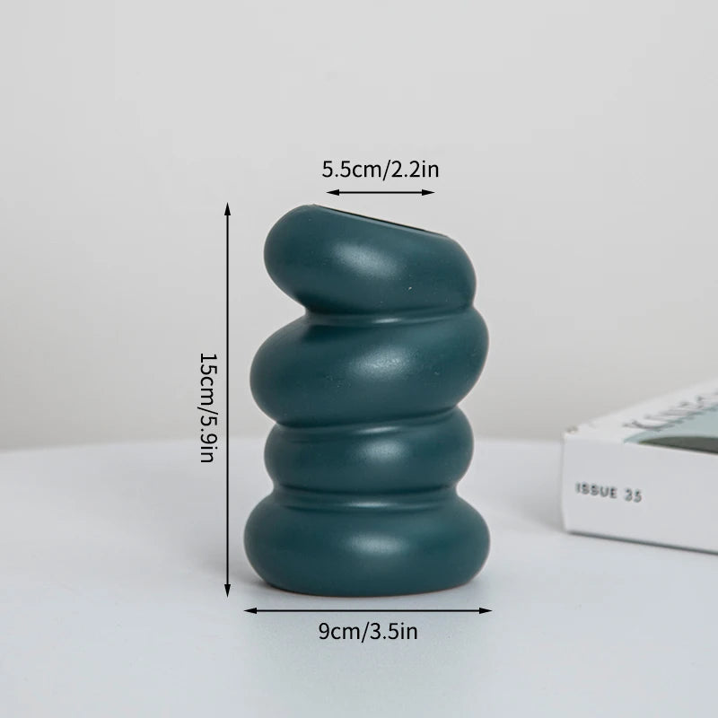 Vase Moderne Minimaliste en Plastique Imitation Céramique