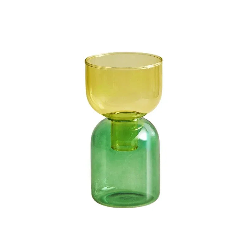 Set Vase Hydroponique Deux Pièces en Verre