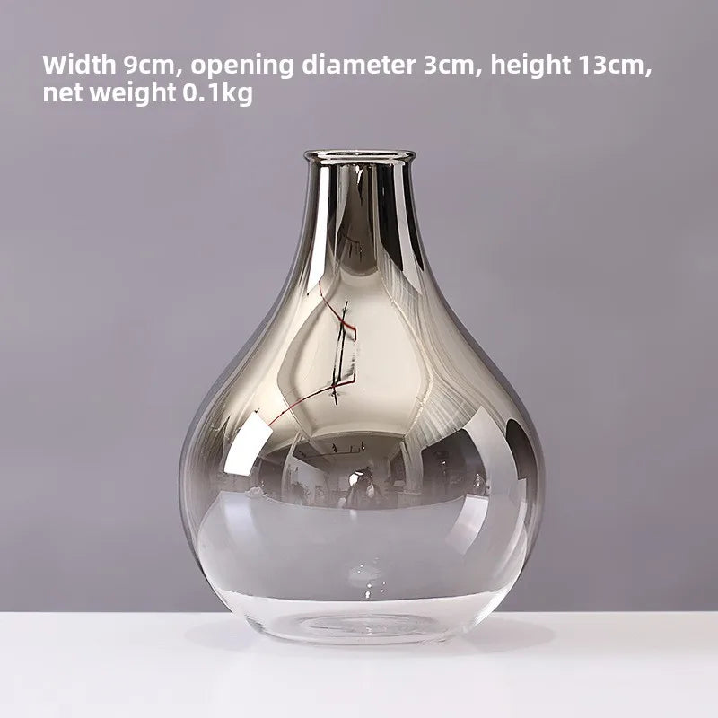 Vase Argent Nordique en Verre