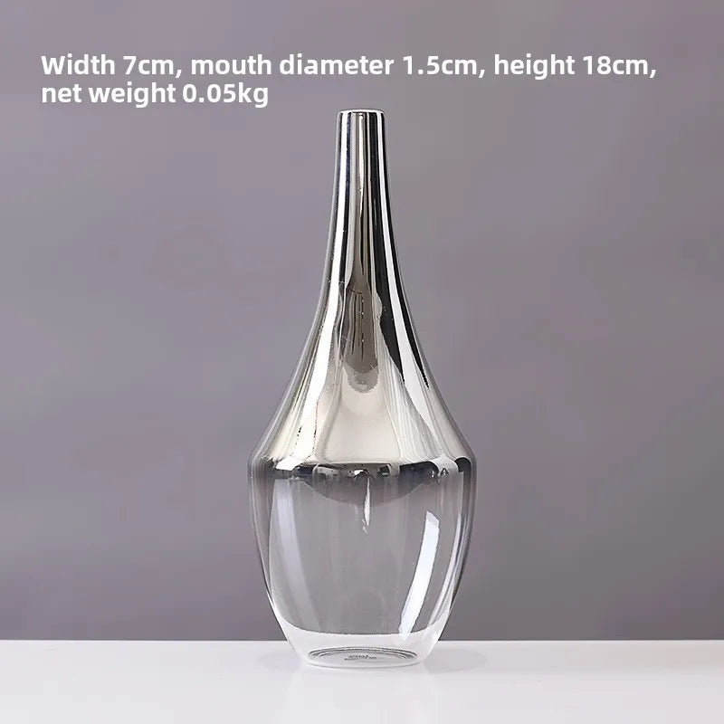 Vase Argent Nordique en Verre