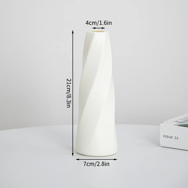 Vase Moderne Minimaliste en Plastique Imitation Céramique