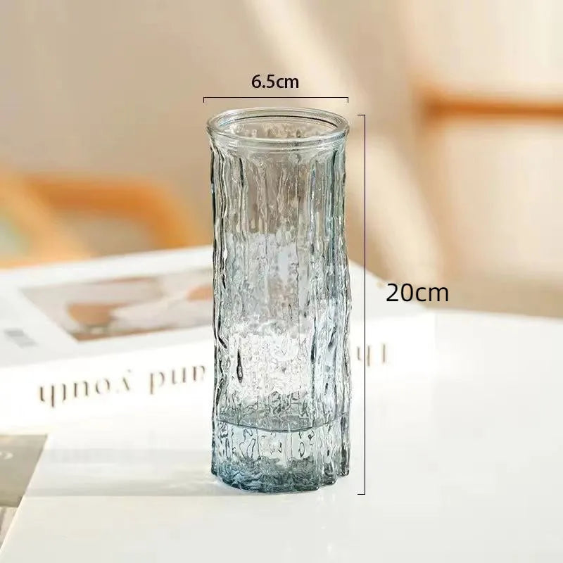 Vase Glacier Moderne en Verre Transparent
