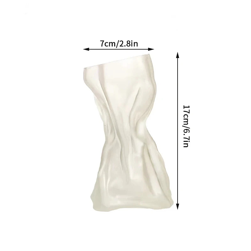 Vases en Verre Transparent Nervuré Moderne