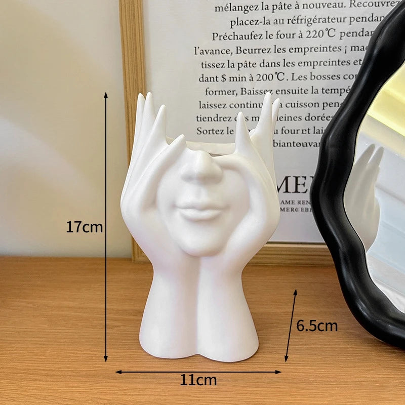 Vase Moderne Minimaliste en Plastique Imitation Céramique