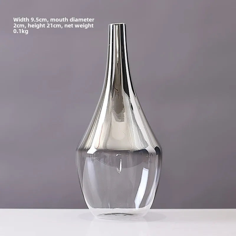Vase Argent Nordique en Verre