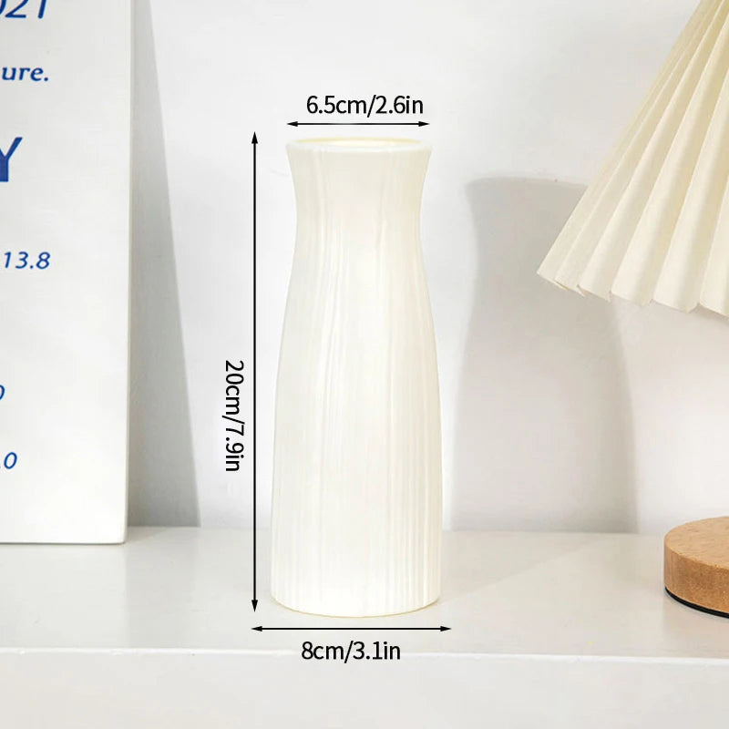 Vase Moderne Minimaliste en Plastique Imitation Céramique