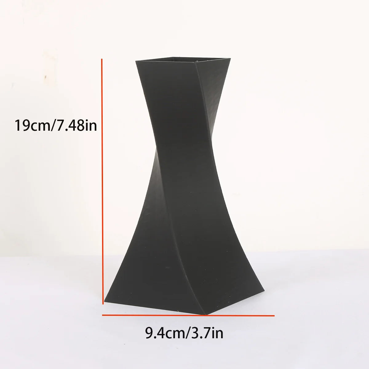 Vase Géométrique Moderne Noir Plastique