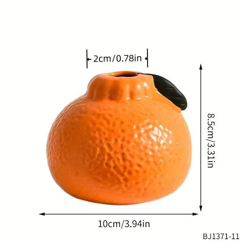 Vase Hydroponique Modèle Orange en Céramique