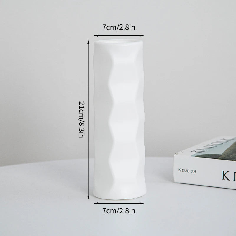 Vase Moderne Minimaliste en Plastique Imitation Céramique