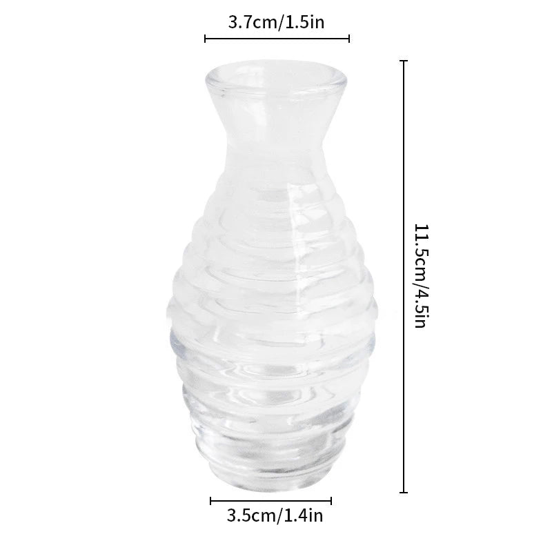 Vases en Verre Transparent Nervuré Moderne