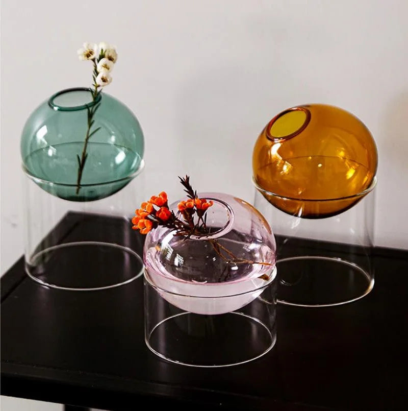 Vases Hydroponique Ronds en Verre Borosilicate