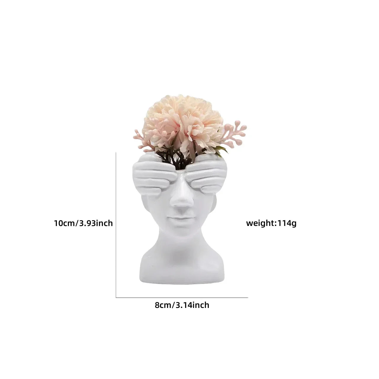 Vases Nordique Expression Facial en Résine